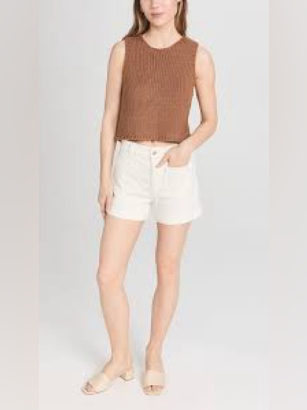 Madewell High Rise Sailor Shorts in Cream Size 23